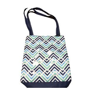 Pole pack insulated chevron tote bag